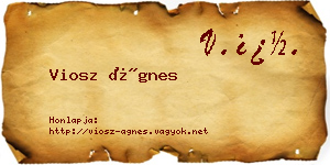 Viosz Ágnes névjegykártya